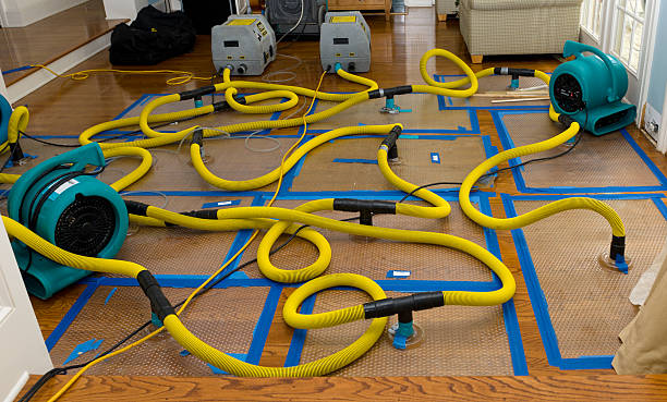 Professional Flood Damage Restoration technician working in Winchester, IN